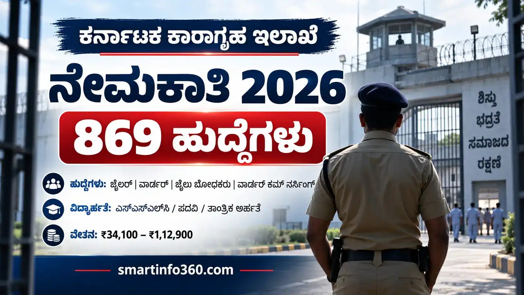 Karnataka Prison Department Recruitment 2026 – 869 ಹುದ್ದೆಗಳು
