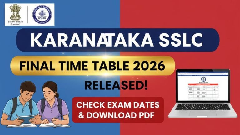 Karnataka SSLC Time Table 2026 Official Notification
